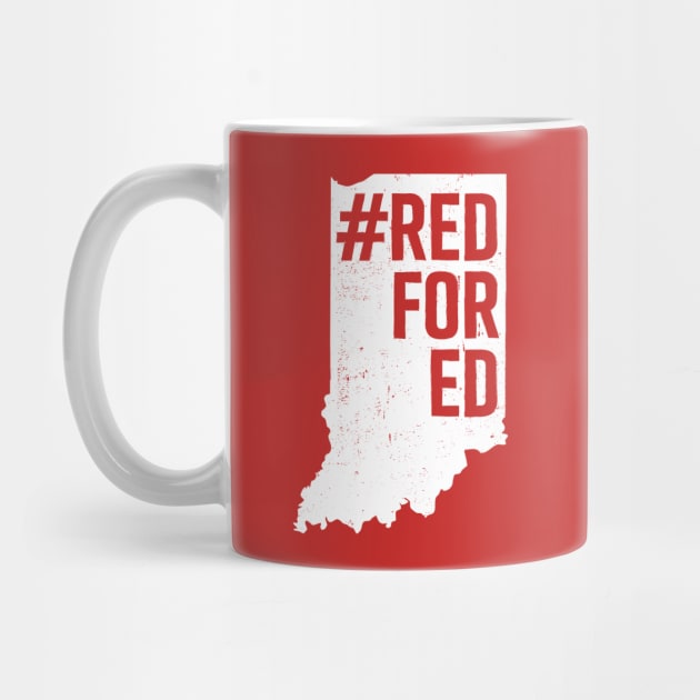 Red for Ed Indiana State Outline by mindeverykind